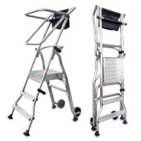 Escalera plegable con amplia plataforma 3 peldaños